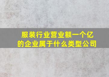 服装行业营业额一个亿的企业属于什么类型公司