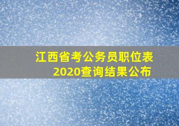 江西省考公务员职位表2020查询结果公布