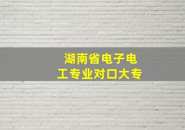 湖南省电子电工专业对口大专