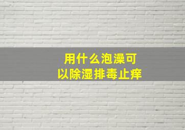 用什么泡澡可以除湿排毒止痒