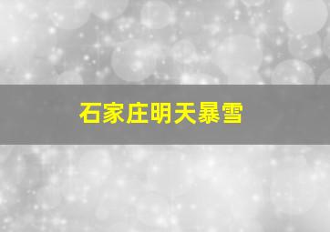 石家庄明天暴雪