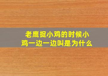 老鹰捉小鸡的时候小鸡一边一边叫是为什么