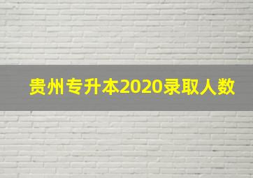 贵州专升本2020录取人数