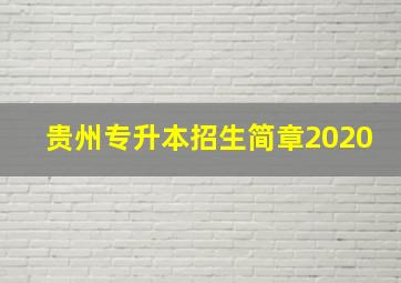 贵州专升本招生简章2020