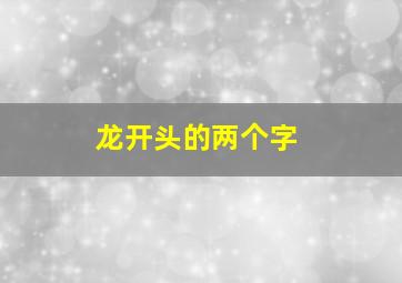 龙开头的两个字